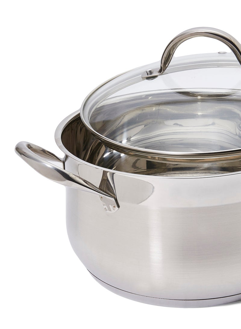 7-Piece  Induction Cookware Set Stainless Steel Silver