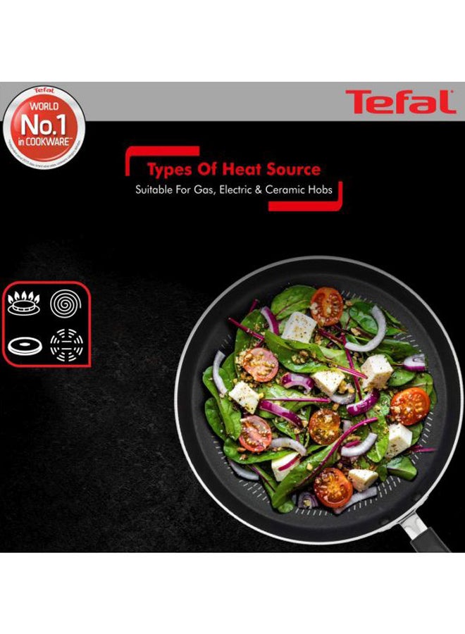 5-Piece Delicia Cookware Set Black Kadhai (24), Tawa (26), Fry Pan (24)cm