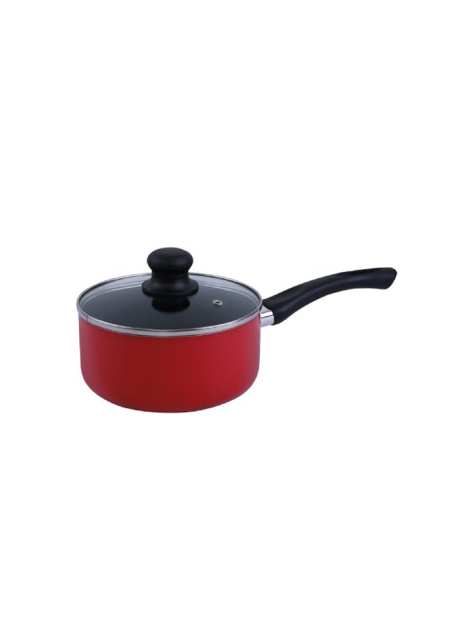 8-Piece Non-stick Scratch Resistant Cookware Set Red 24x11(Casserole with Lid), 20x9(Casserole with Lid), 24x5(Frypan without Lid), 18x8.5(Saucepan with Lid)cm