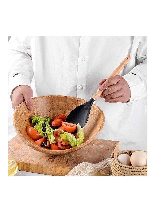 12-Piece Non-Stick Silicone Cooking Utensils Set Black 11 x 16 x 33cm