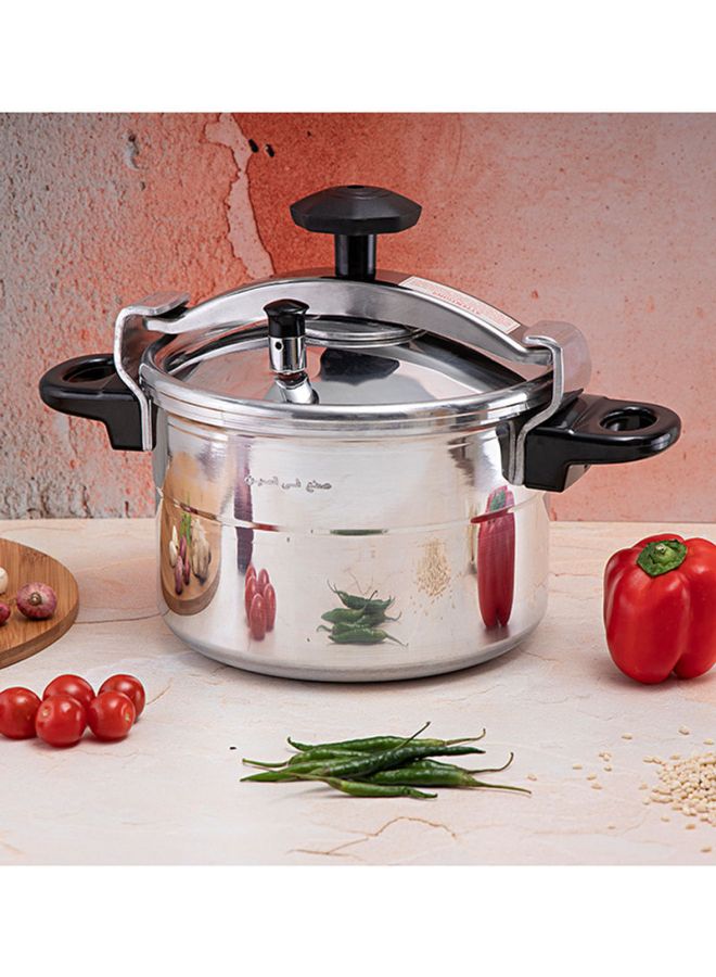 Aluminum Multi-Safety Device With Cool Touch Handles Pressure Cooker Silver 9Liters