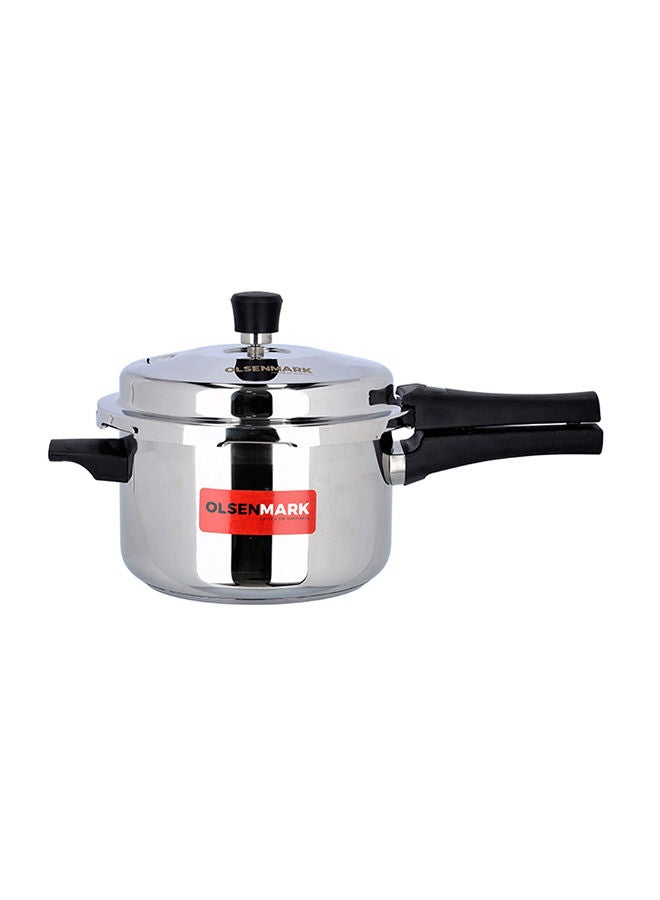 4000ml Olsenmark OMPC2460 4L Stainless Steel Pressure Cooker - Lightweight And Durable Cooker With Lid Silver