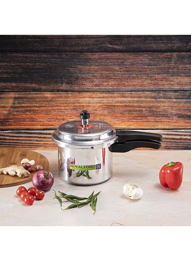 Pressure Cooker Induction Base Durable Aluminium Construction Uniform Heating Convenient To Use 38X24.5X19 Cm Multicolour 5Liters