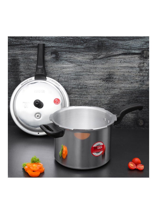 Aluminium Induction Base Pressure Cooker Lightweight & Durable Cooker With Lid, Cool Touch Handle And Safety Valves Ideal For Gas And Solid Hotplates 3Liters