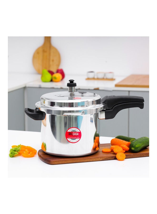 Aluminium Induction Base Pressure Cooker Lightweight & Durable Cooker With Lid, Cool Touch Handle And Safety Valves Ideal For Gas And Solid Hotplates 3Liters