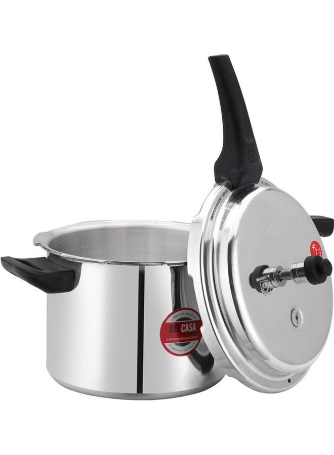 Aluminium 5Liters Induction Base Pressure Cooker Silver/Black 38x20x26cm