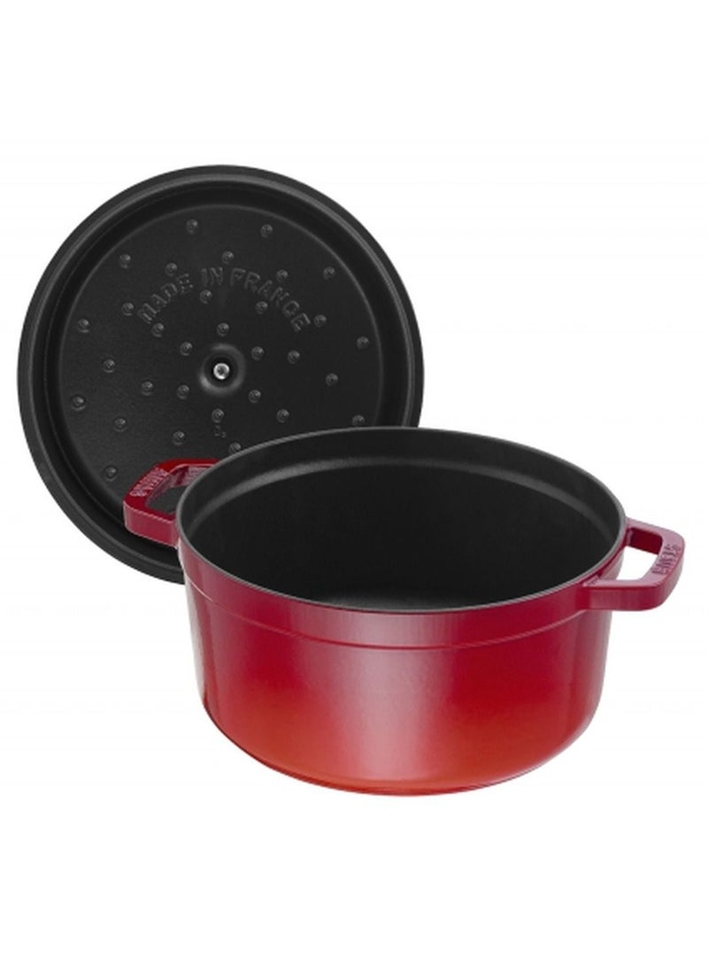 STAUB Cast Iron 26cm Round Cocotte Cherry Red