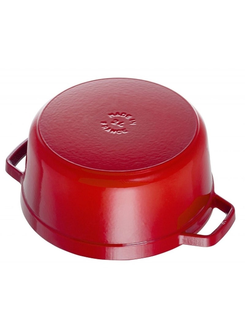 STAUB Cast Iron 26cm Round Cocotte Cherry Red