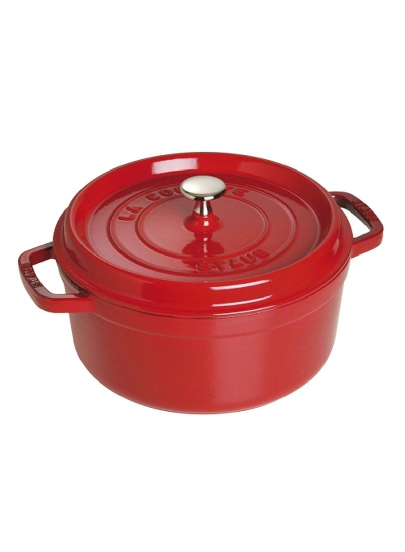 STAUB Cast Iron 26cm Round Cocotte Cherry Red