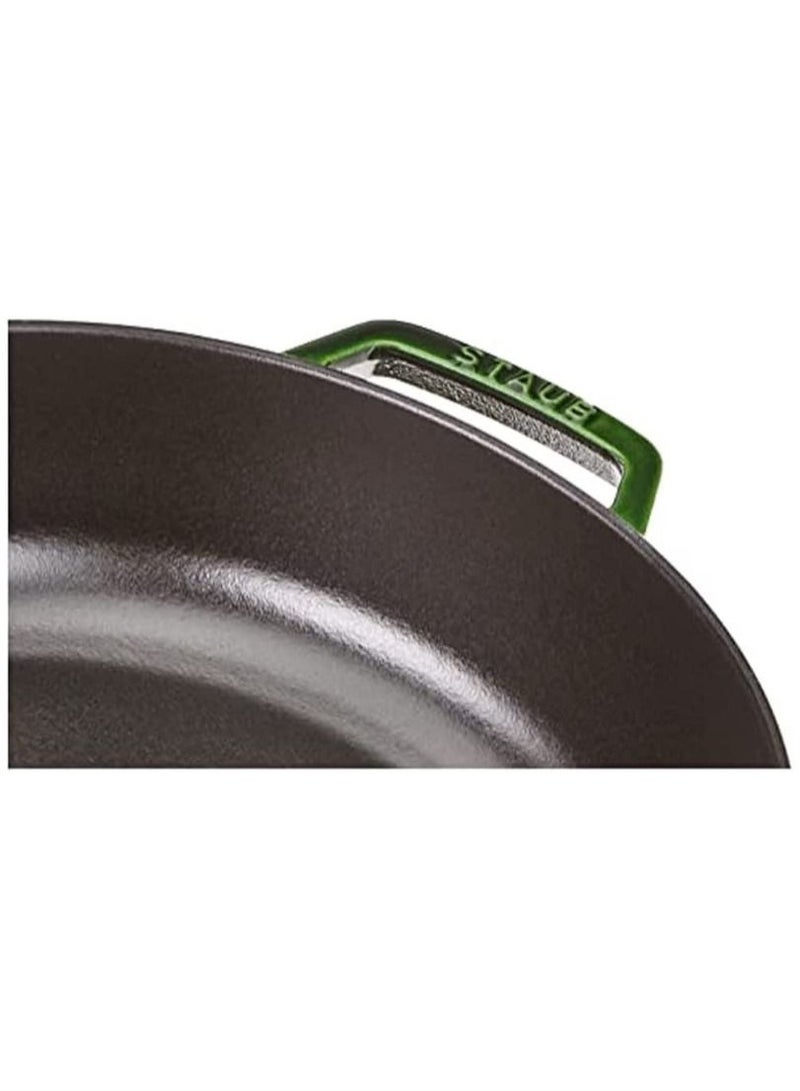 STAUB Cast Iron 28cm Braiser Sauté Pan With Chistera Lid Basil