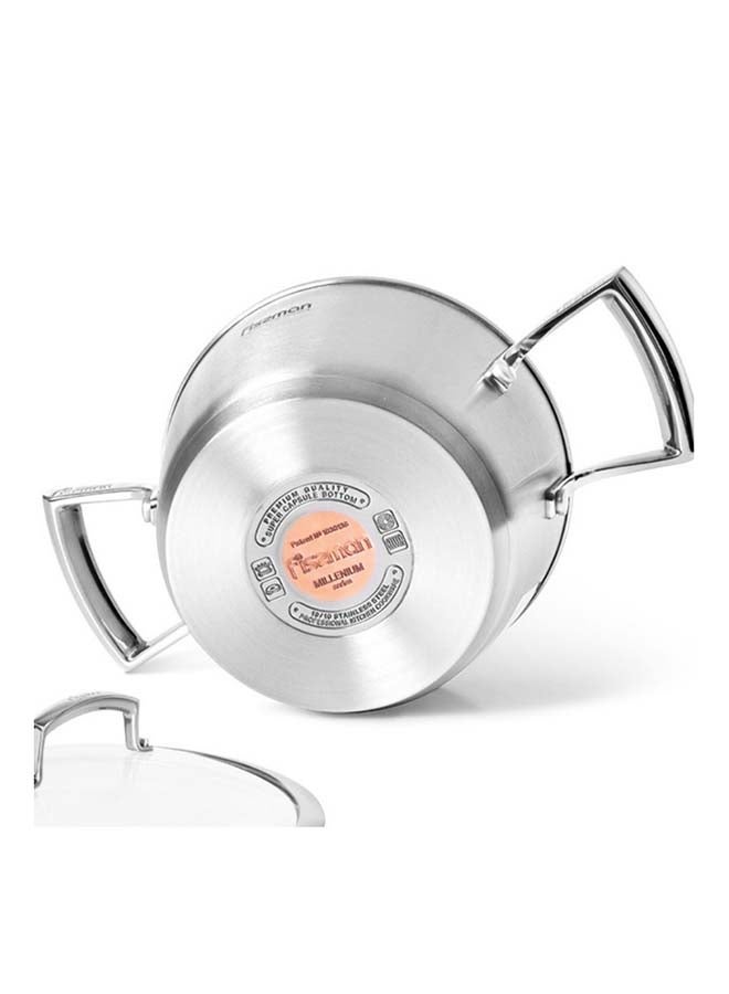 Millenium Stockpot With 16x9cm Glass Lid Stainless Steel Stainless Steel 16x9cm
