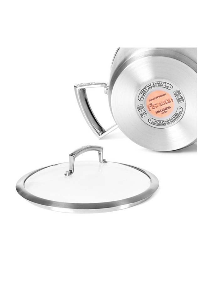Millenium Stockpot With 16x9cm Glass Lid Stainless Steel Stainless Steel 16x9cm