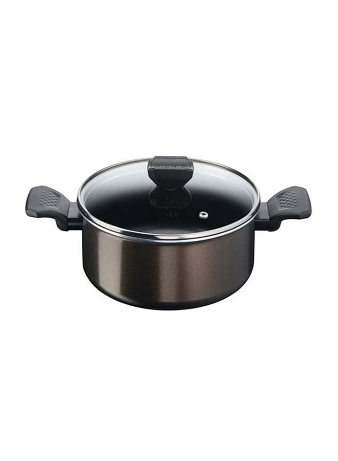 Aluminium Non- Stick G6 Easy Cook N Clean Stewpot With Glass Lid Black 20cm