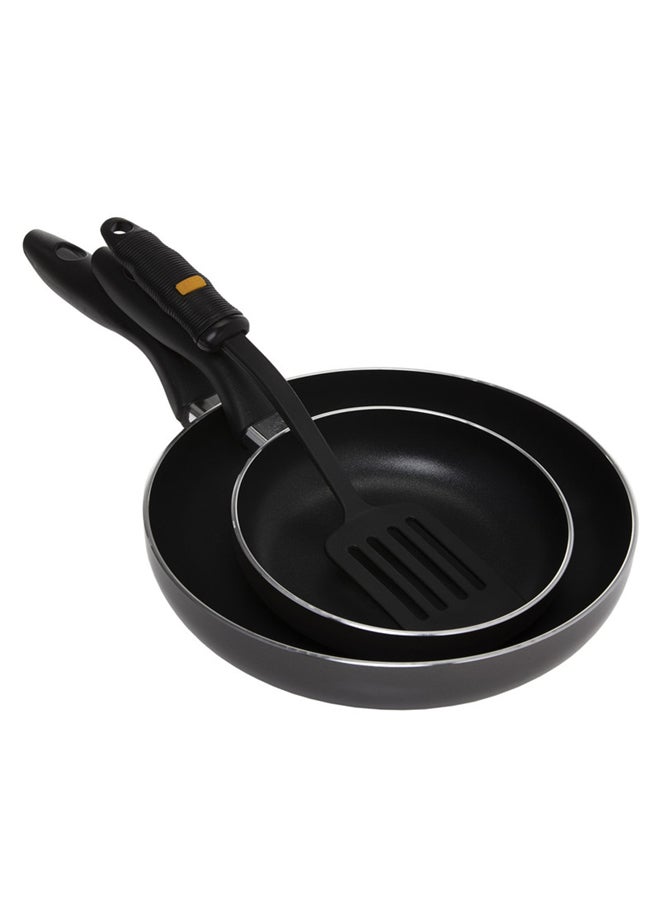 3-Piece Frying Pan Set Black 18,26cm