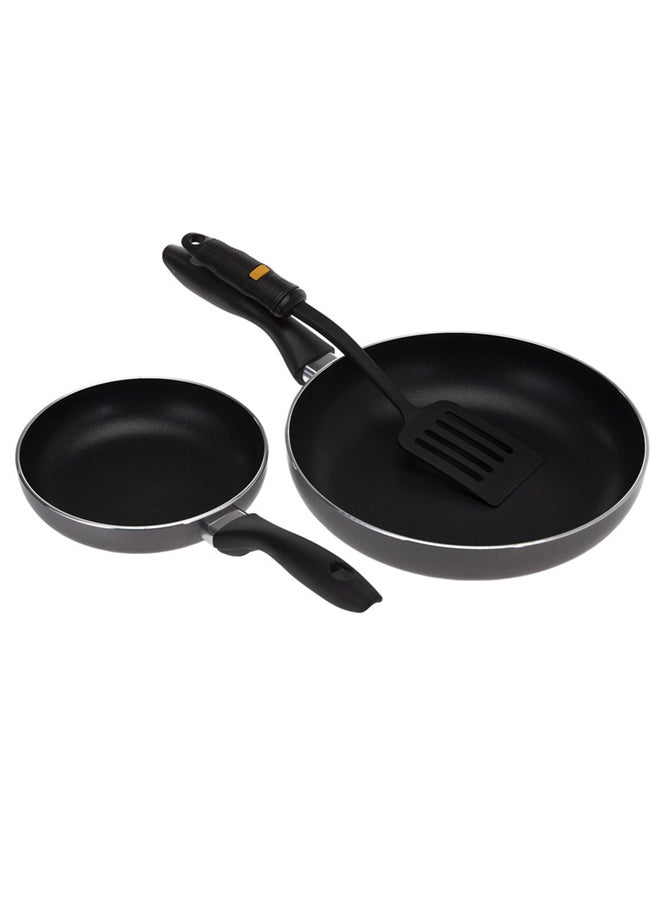 3-Piece Frying Pan Set Black 18,26cm