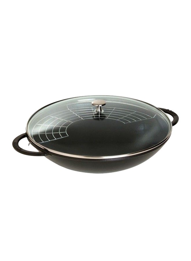 Wok Pan Set Black Matte 37cm