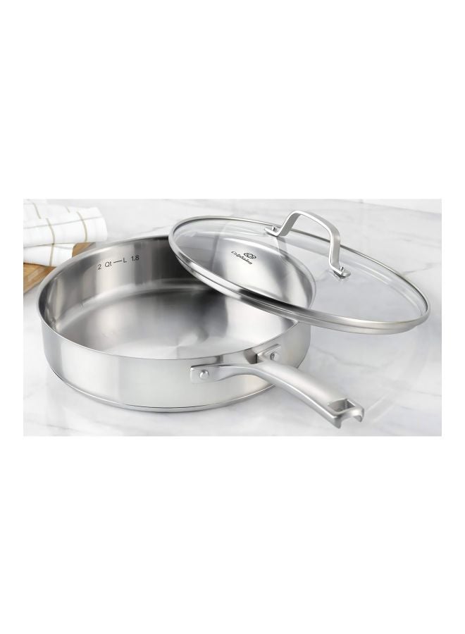 Classic Stainless Steel Lidded Sauté Pan Silver