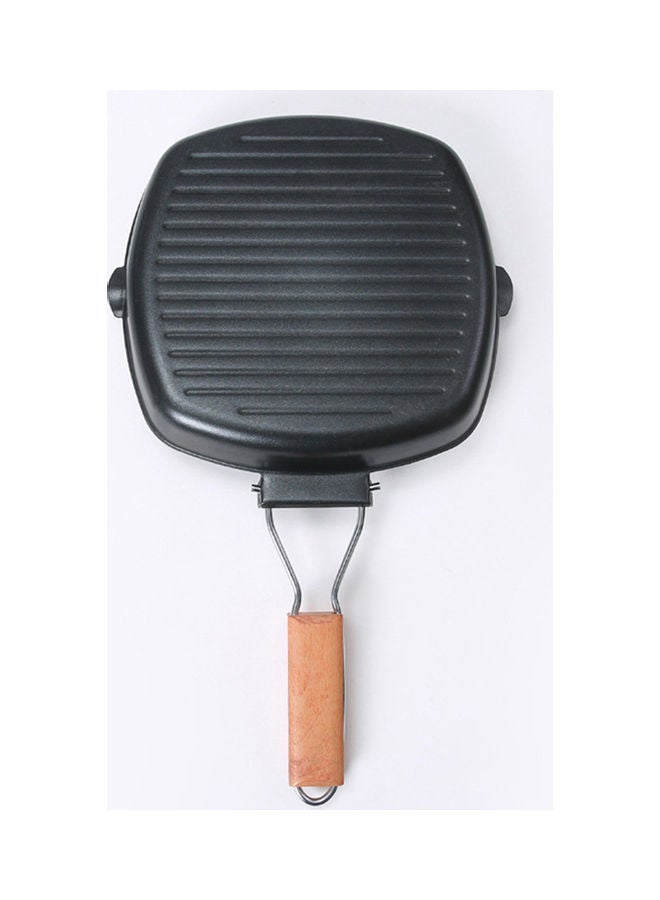 Flat Bottom Steak Breakfast Frying Pan Non-stick Induction Cooker Saucepan Black 23x22.5x4cm