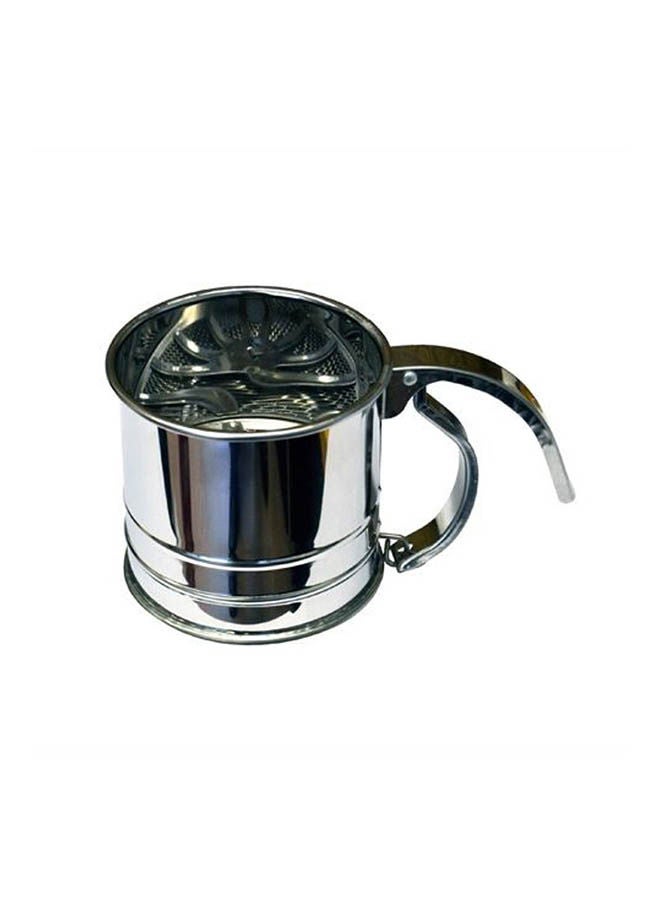Metaltex 115008 Stainless Steel Flour Shifter Trigger Action Flour Sifter Silver