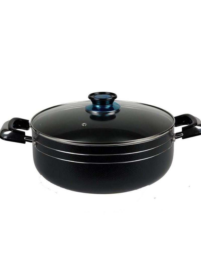 Healthy Cooking Aluminium Dutch oven With Lid Black/Sliver 26cm