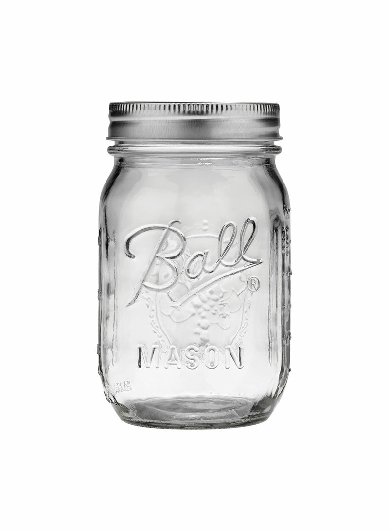 Ball Wide Mouth M ason Jars (16 oz/Capacity) [6 Pack] with Airtight lids and Bands. For Canning, Fermenting, Pickling, Decor - Freezing, Microwave And Dishwasher Safe