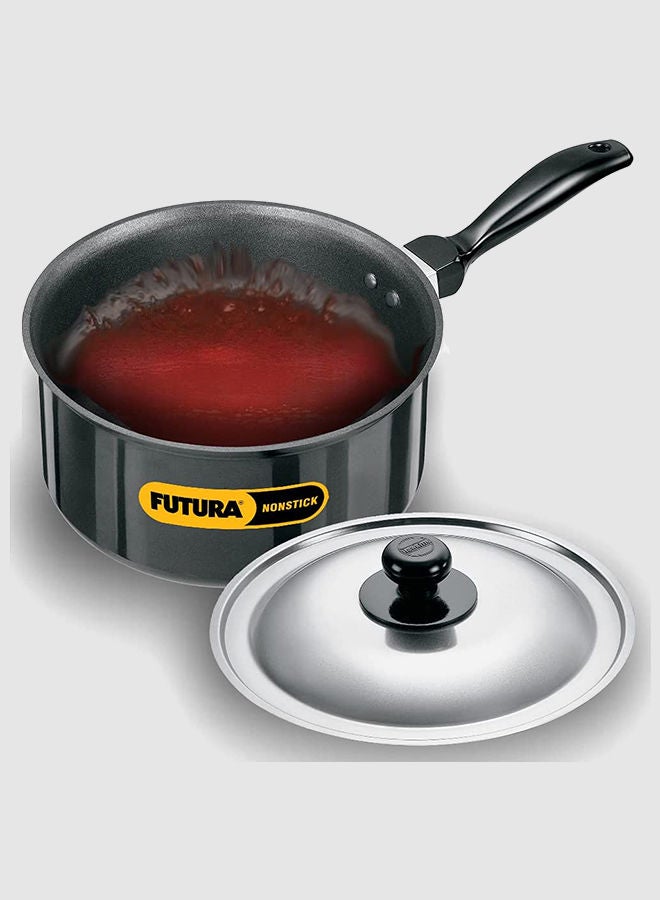 Hawkins Futura Nonstick Saucepan With Steel Lid, Black, 3.25 mm X 3 Litres, Q81