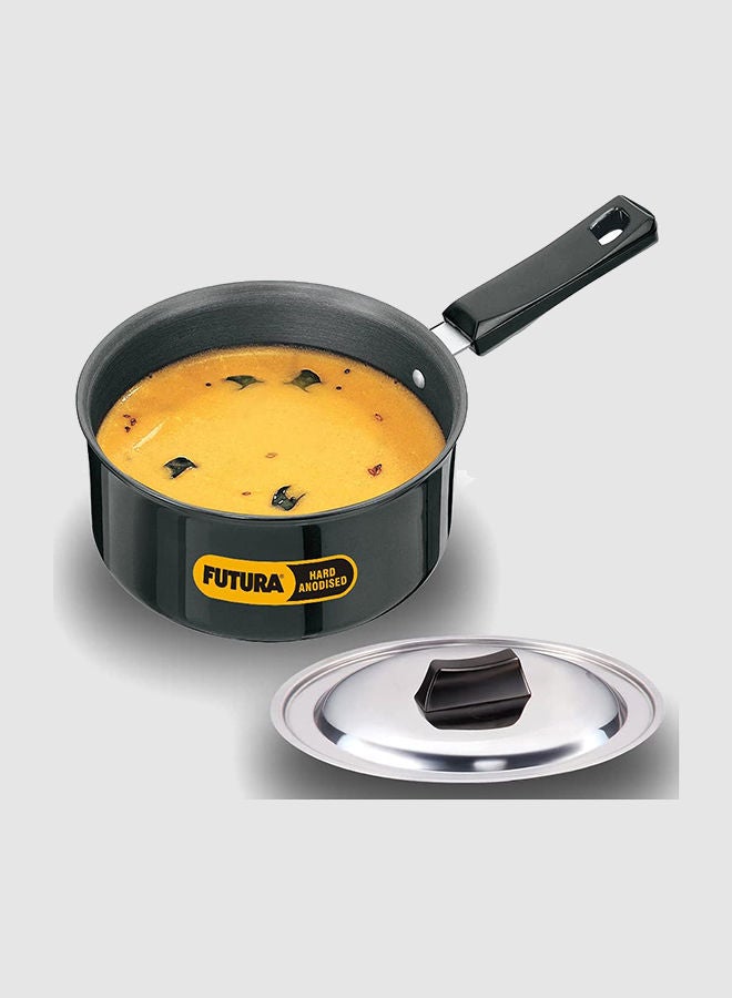 Hawkins Futura Hard Anodised Saucepan Without Lid, 3.25Mm Thick, 2.25 Litres, Black