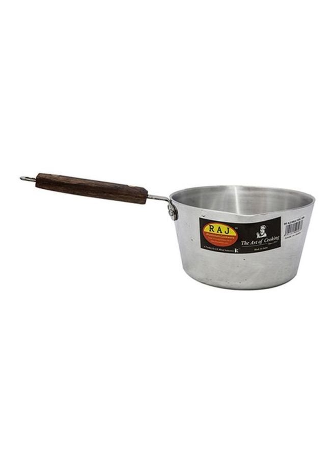 Aluminium Pan With Wooden Handle Silver 18cm