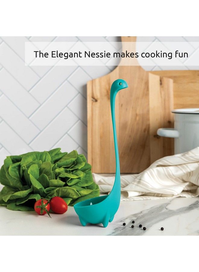 Nessie Ladle Spoon Turquoise Cooking Ladle Cooking Gifts Use For Serving Soup Stew Gravy & Chili High Heat Resistant Loch Ness Stand Up Soup Ladle