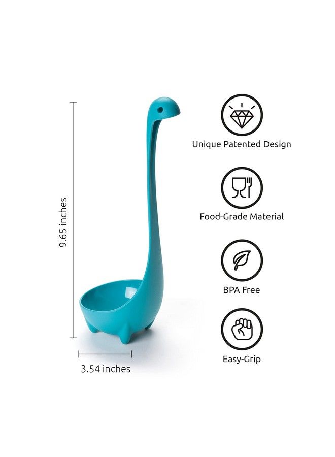 Nessie Ladle Spoon Turquoise Cooking Ladle Cooking Gifts Use For Serving Soup Stew Gravy & Chili High Heat Resistant Loch Ness Stand Up Soup Ladle