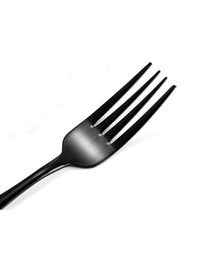 12Piece Black Stainless Steel Dinner Forks Cutlery Forks Set8Inches