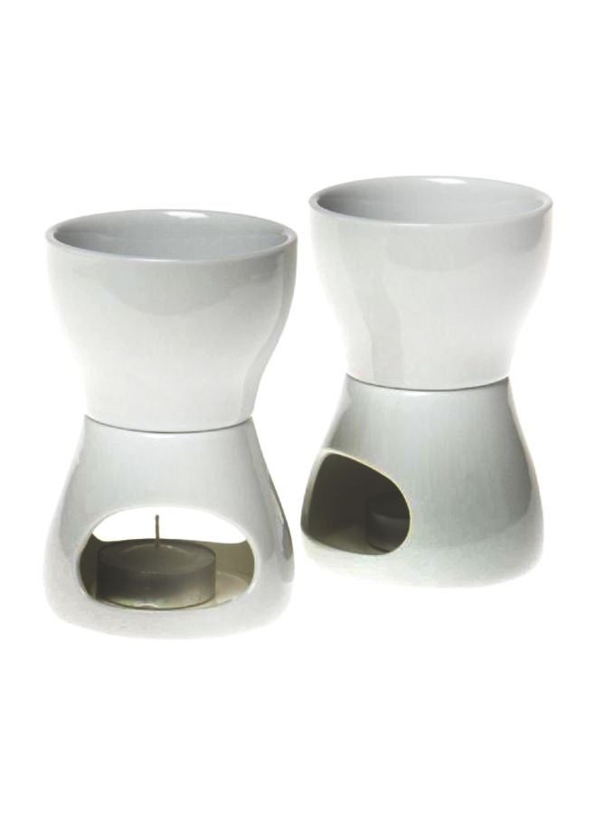2-Piece Porcelain Butter Warmer White