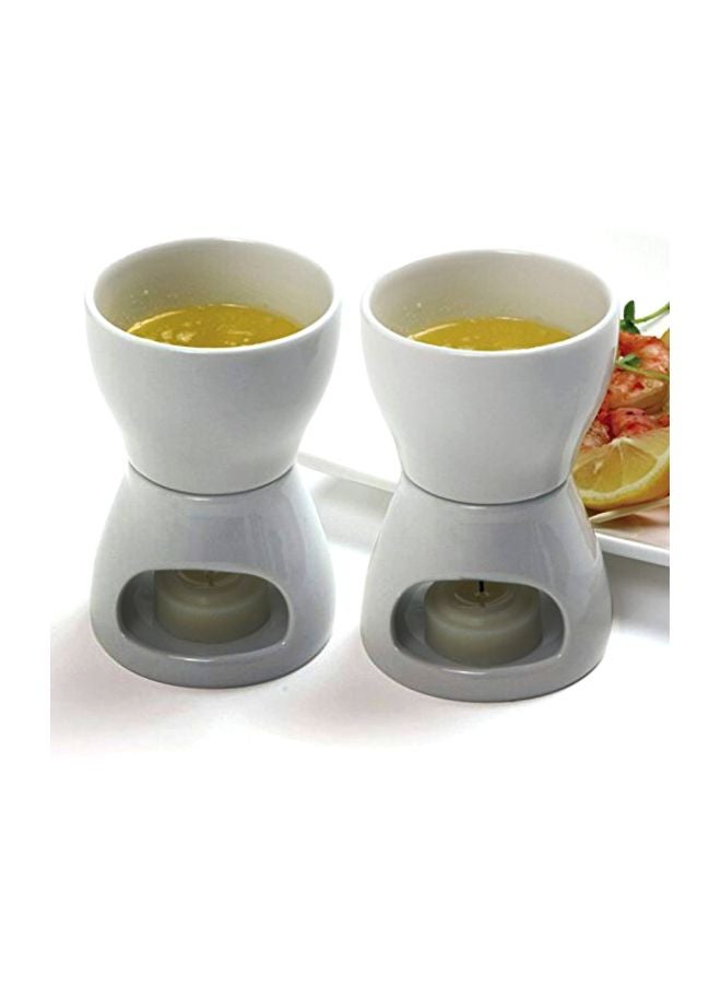 2-Piece Porcelain Butter Warmer White