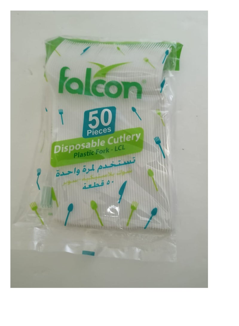 Falcon  40 Pkt 1-Carton  X 50 Pcs Plastic Forks White  2000 Pcs