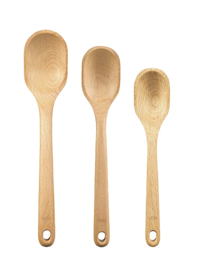 3-Piece Wooden Spoon Beige