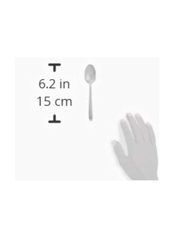 12-Piece Flute Teaspoon Set Silver