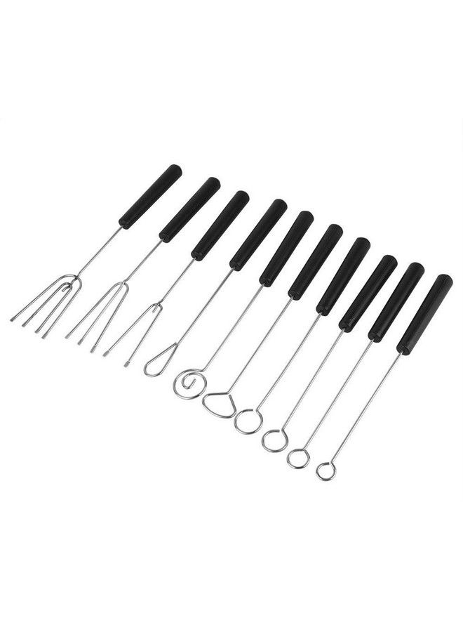 10Pcs Chocolate Dipping Fork Set Baking Supplies Stainless Steel Fondue Forks Diy Decorating Tool Set