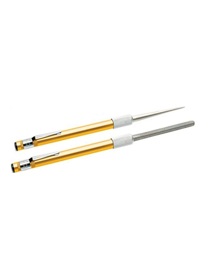 Diamond Retractable Sharpener Silver/Gold 0.5x3.6x7.4inch