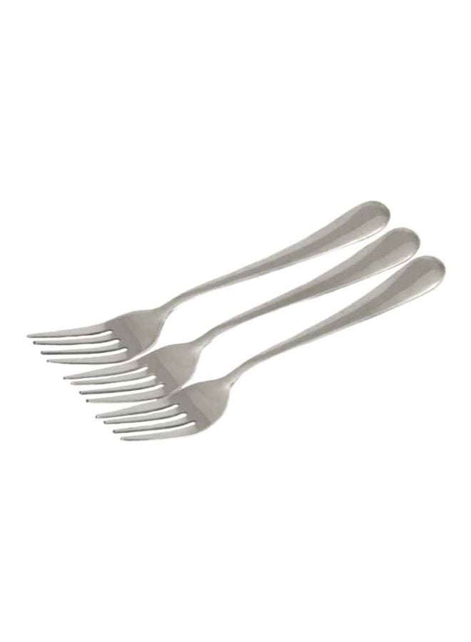 3-Piece Stainless Steel Fork Set Silver