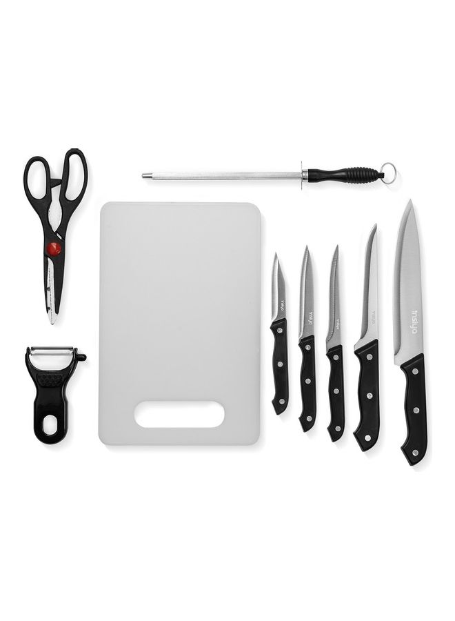 9-Piece Superior Kitchen Knife Set Silver 3.8x19.2cm