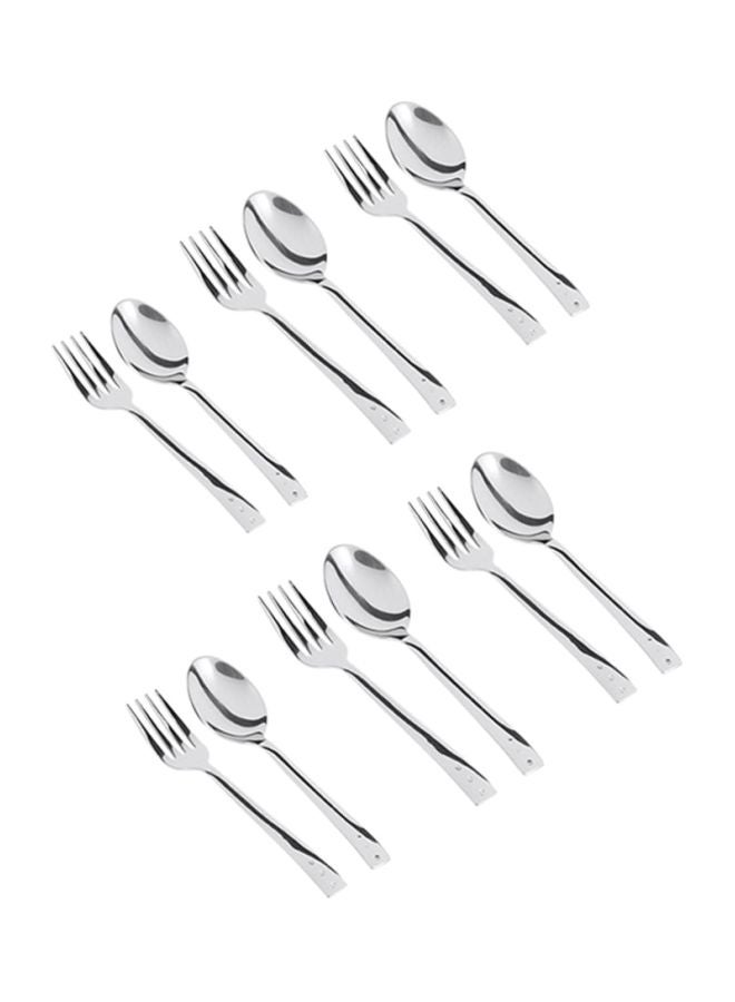 12-Piece Siena Cutlery Set Silver 25x18.5cm
