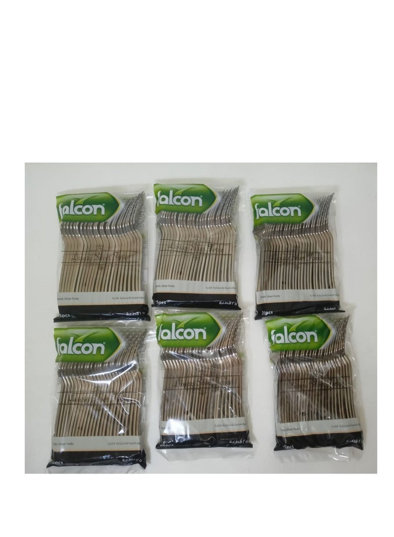 Falcon  Pac Of 6  X 25 Pcs Luxury Silver Forks 150 Pcs