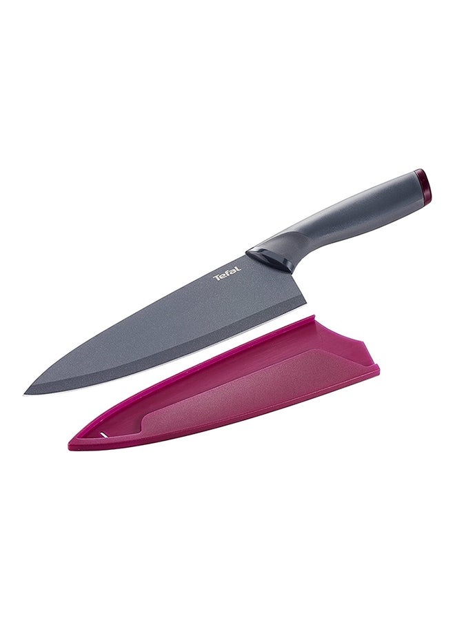 Chef Knife With Cover Grey/Purple 20cm