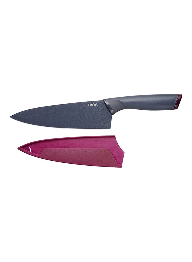 Chef Knife With Cover Grey/Purple 20cm