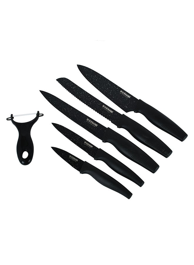 6-Piece Non Stick Knife Set Black