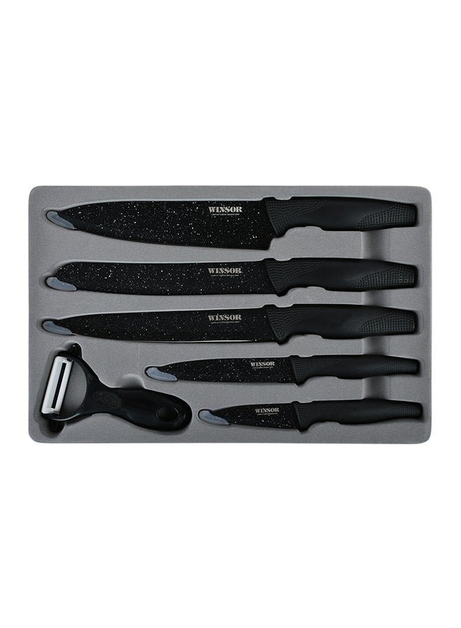 6-Piece Non Stick Knife Set Black