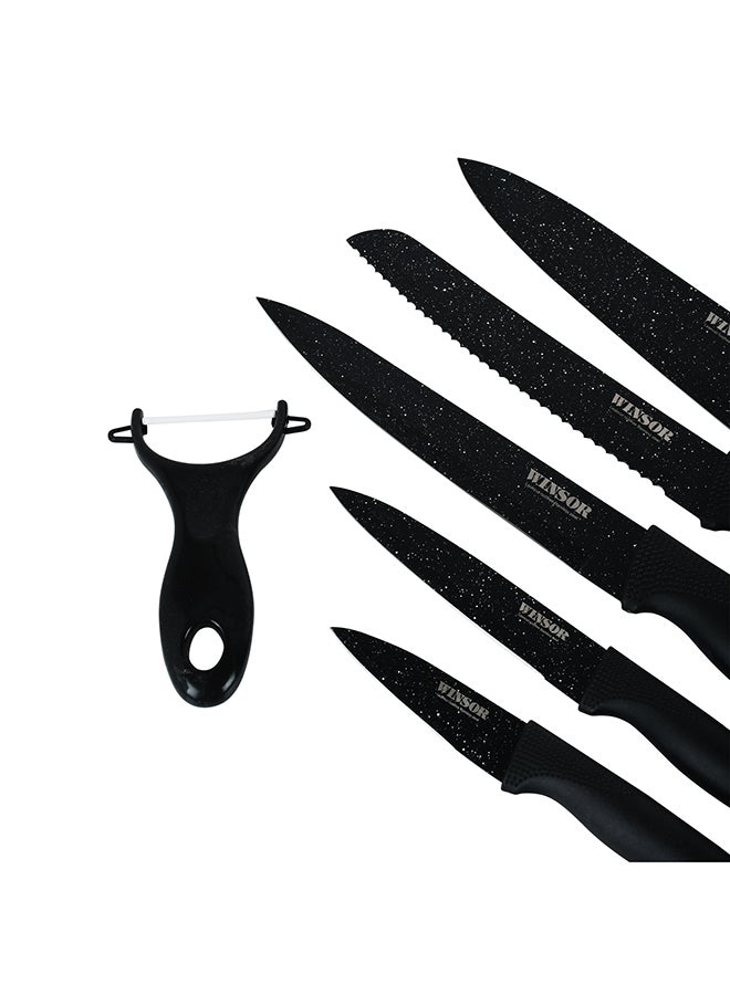 6-Piece Non Stick Knife Set Black