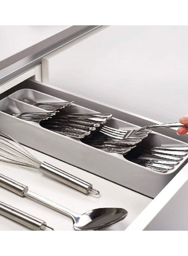 Plastic Cutlery Organizer Grey 39.8x11.4x5.8cm