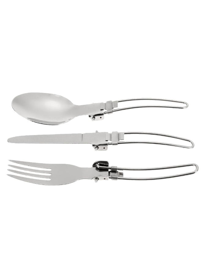 3-Piece Spoon Fork And Knife Set Silver 11.0x7.5x2.0centimeter