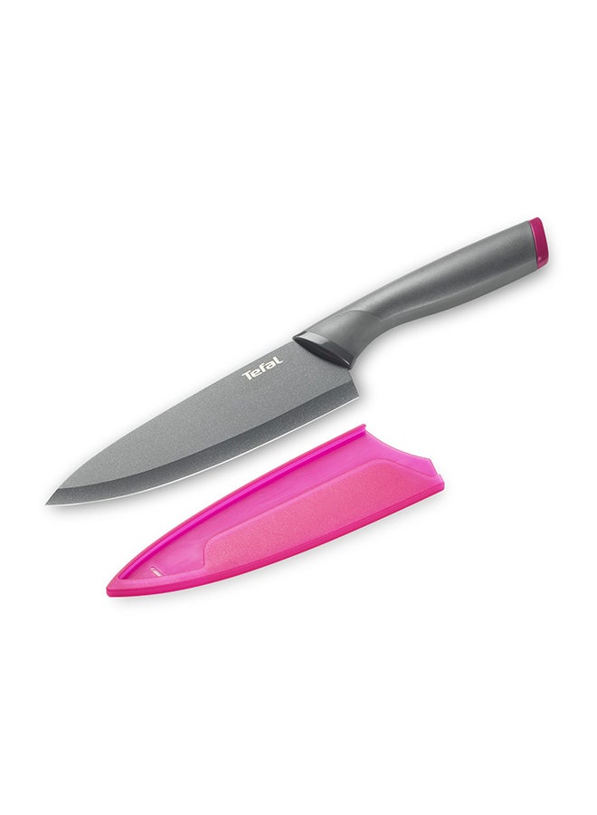 Stainless Steel Fresh Kitchen Chef Knife With Plastic Cover Grey 15cm